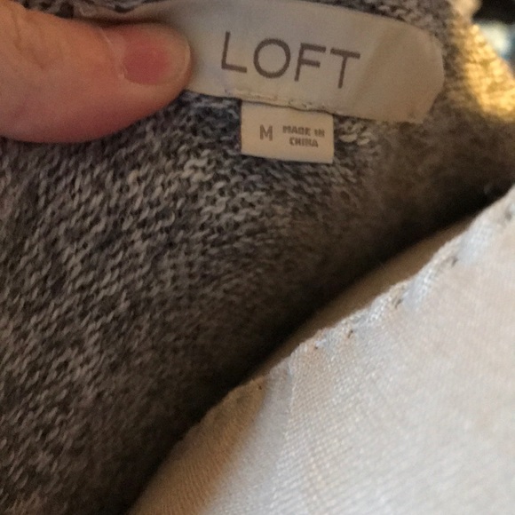 LOFT off the shoulder heather gray sweater - Picture 3 of 4